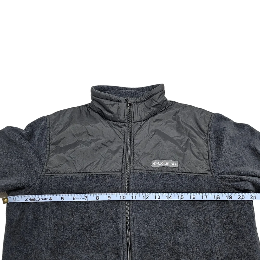 Columbia Fleece Jacket Men's Size Medium Full Zip Black Mount Grant Tech